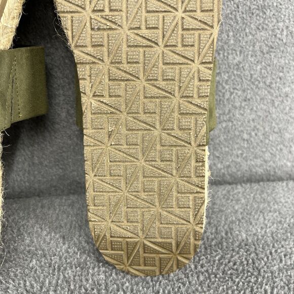 Haute Hippie Sandals Womens 6.5 Green genuine suede espadrille slip on straps - Picture 13 of 14